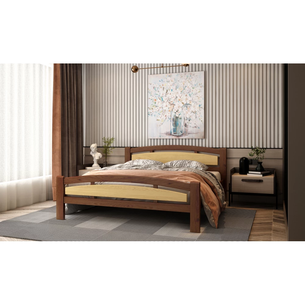 Кровать деревянная Джерси 140х190 см Орех светлый Кровать деревянная Джерси 140х190 см Орех светлый