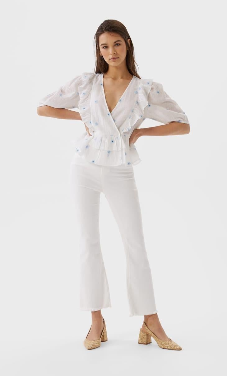 Блуза Stradivarius 9346 L Білий (46)