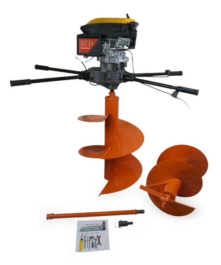 Мотобур бензиновий VORSKLA ПМЗ 173/600 шліцевий вал/у комплекті шнеки 400 500х800 мм/подовжувач 0,7 м та перехідник на звичайний шнек (1901004)