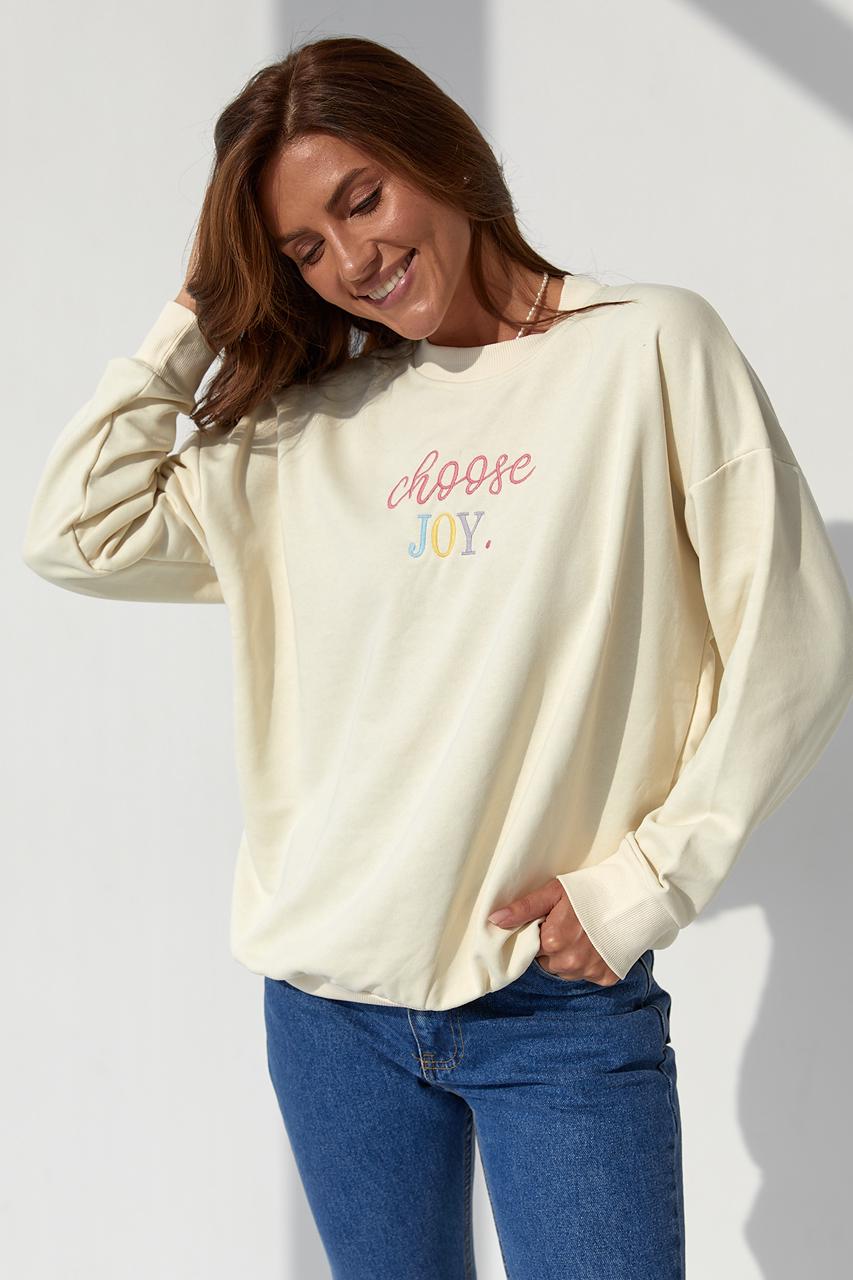 Свитшот женский "choose joy" S Кремовый (9441429) Свитшот женский "choose joy" S Кремовый (9441429)