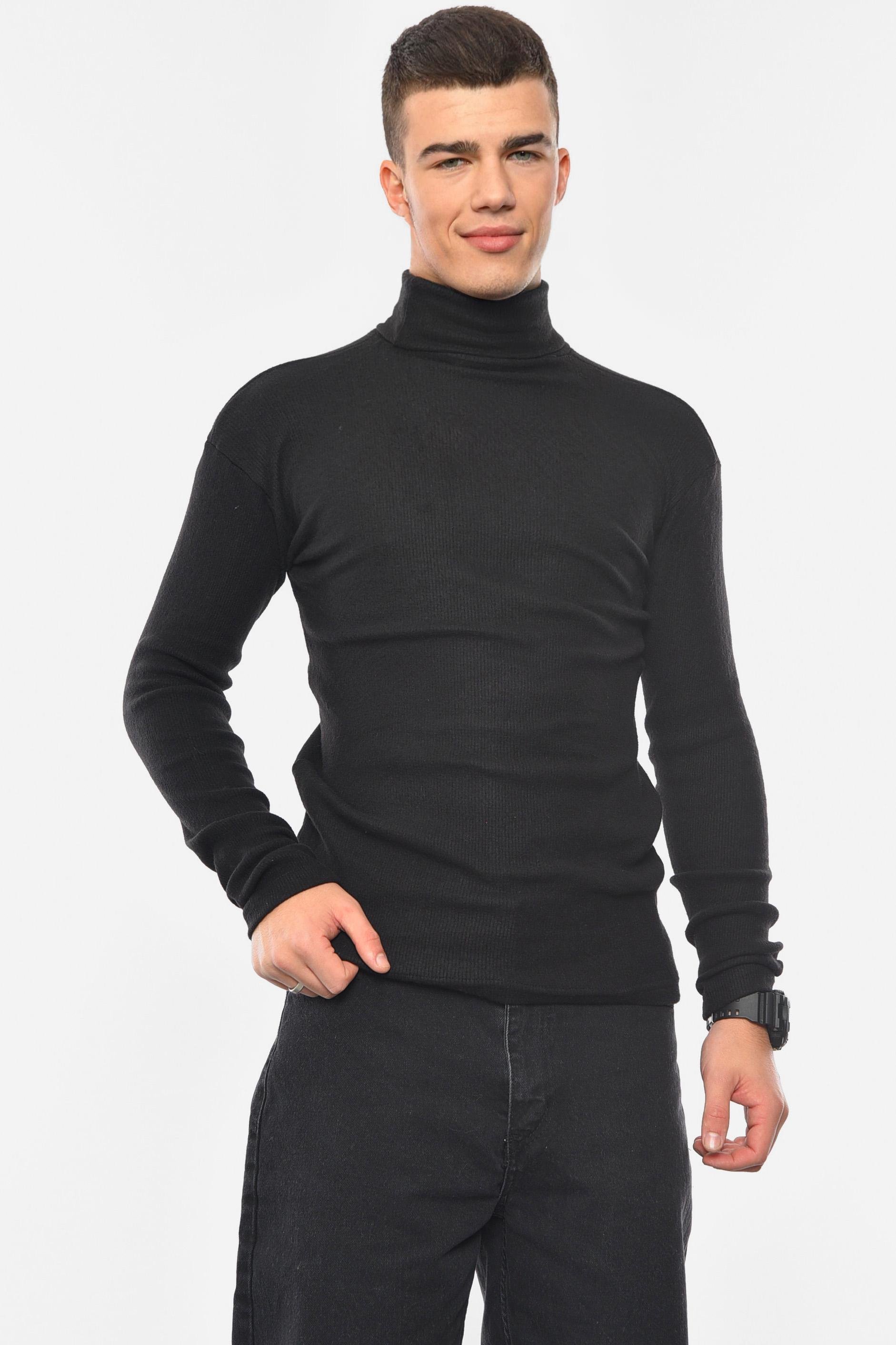 Гольф чоловічий однотонний Чорний XS-M (193727) - фото 2 Гольф чоловічий однотонний Чорний XS-M (193727) - фото 2