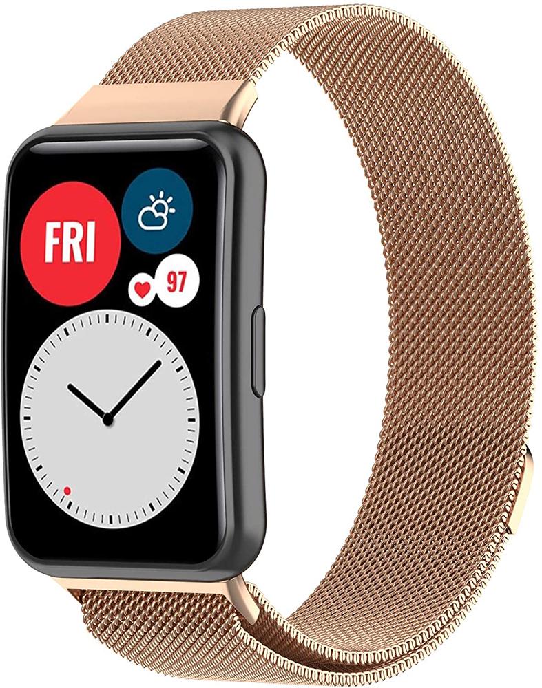 Ремешок Миланская петля Milano Mesh для Huawei Watch Fit Rose Gold (21210-27)
