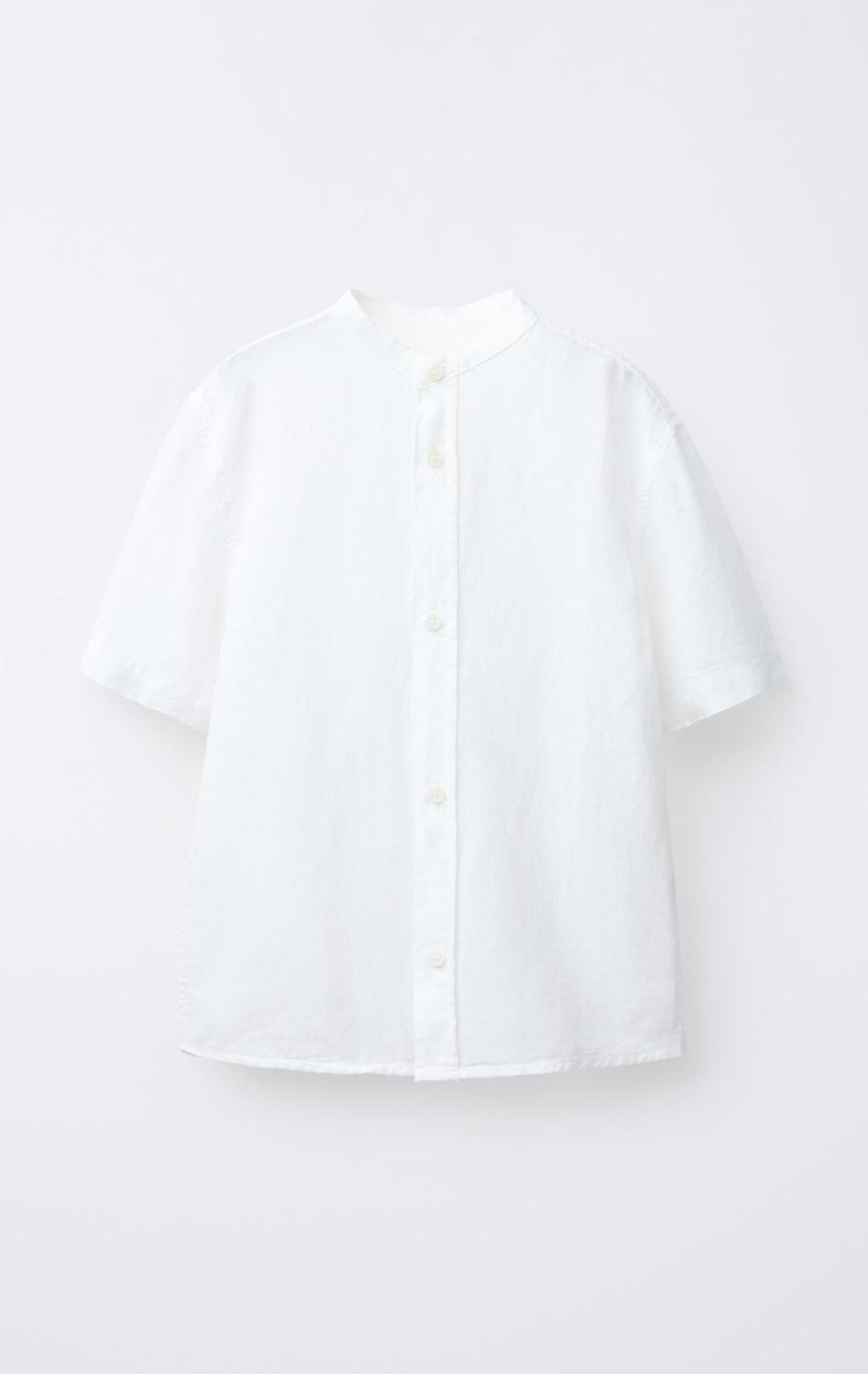 Сорочка дитяча для хлопчика лляна Zara 128 см Білий (26021803B)