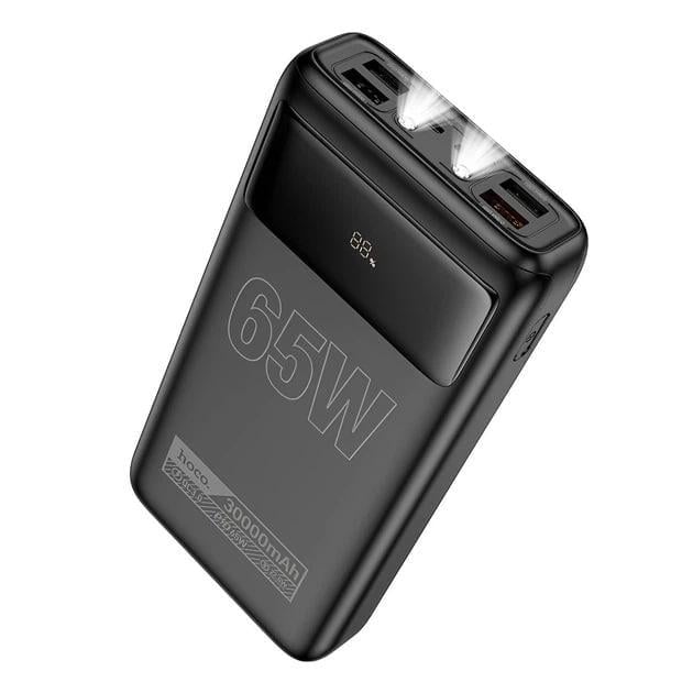 Повербанк для ноутбука Hoco DB81 30000 mAh 65W 4 USB/2 Type-C с быстрой зарядкой и фонариком Black (000543)