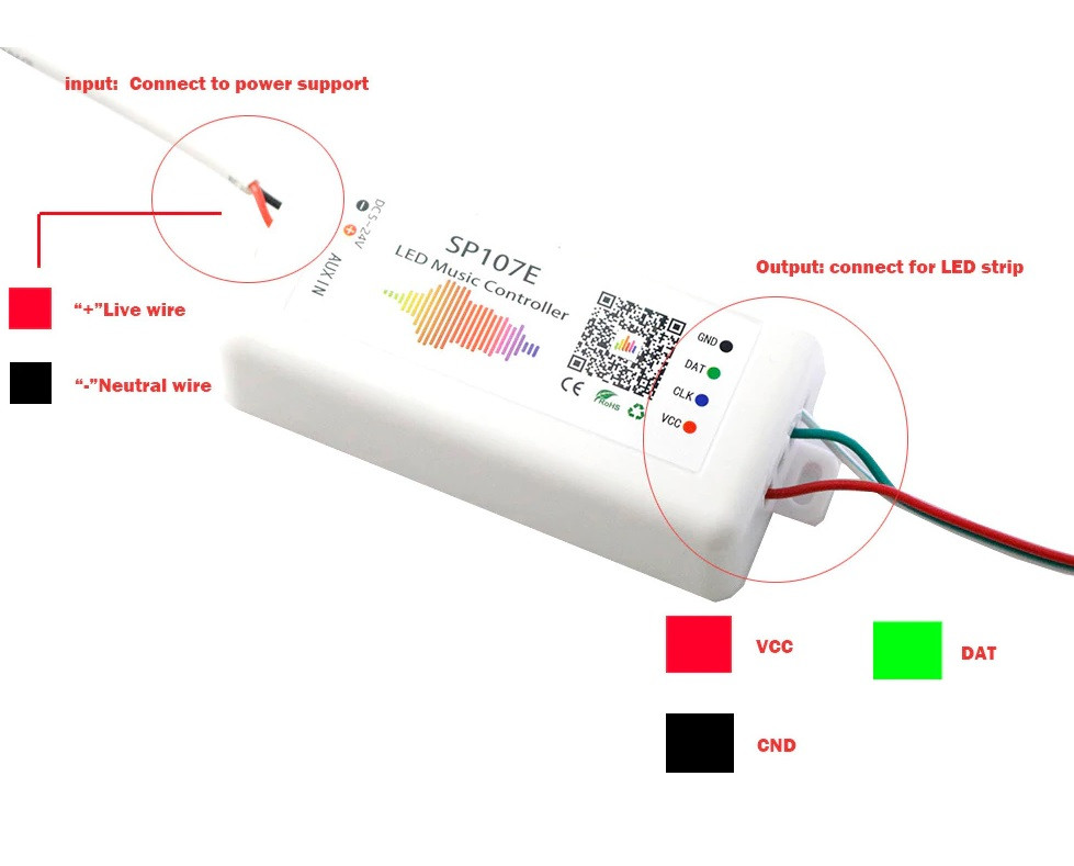 Контроллер для адресной ленты RGB bluetooth 960px для микросхем WS2811/WS2812b/WS2813/1804/6803/1903 (28463) - фото 4