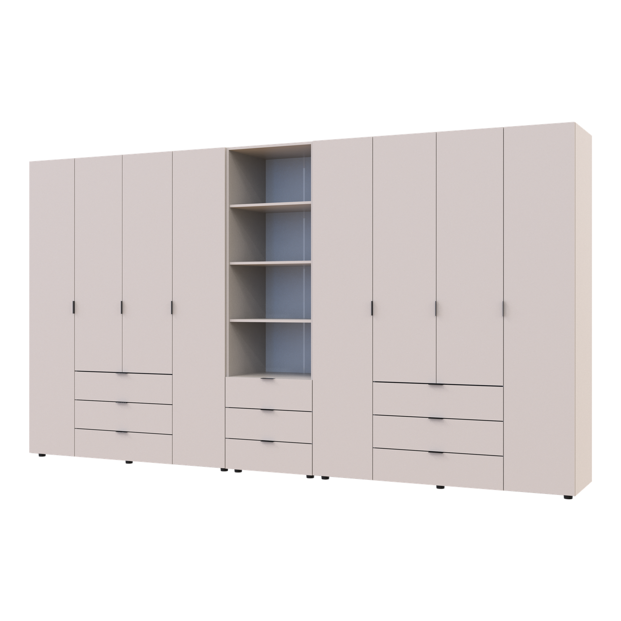 Шафа для одягу Doros Гелар 4+4 ДСП з пеналом 370х49,5х203,4 см Кашемір (42005179)