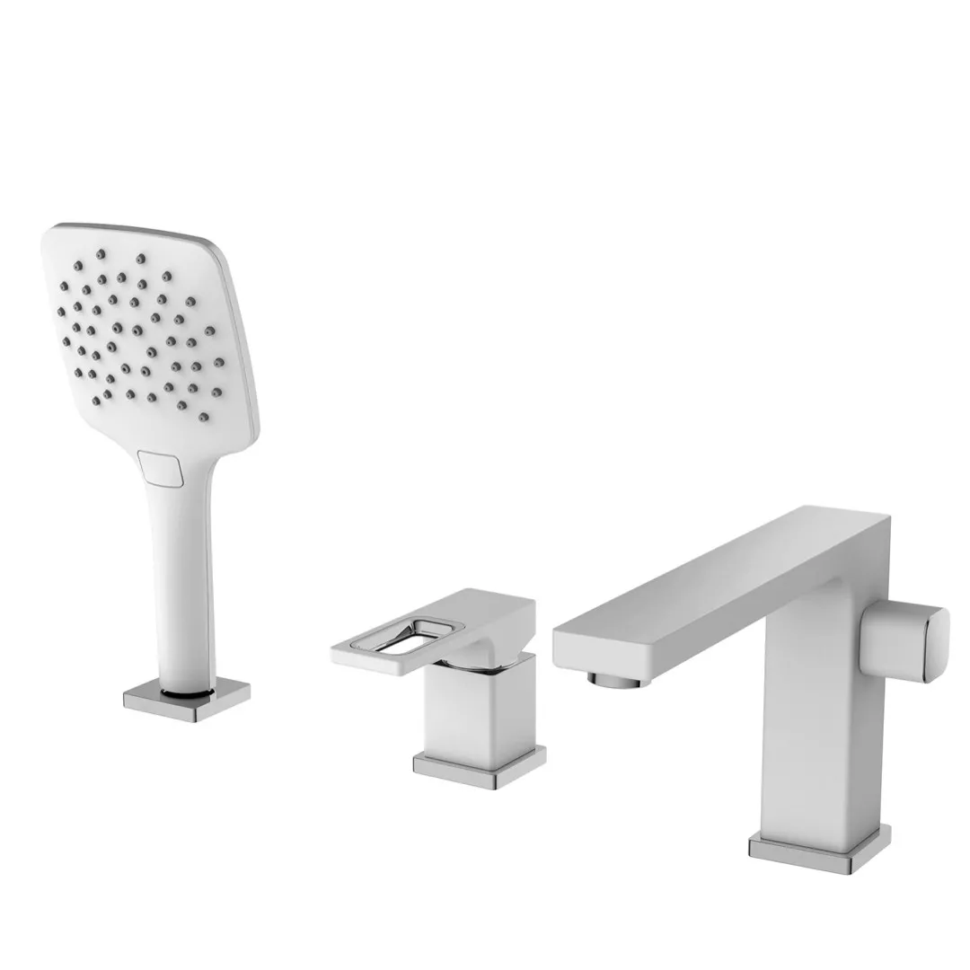 Змішувач для ванни на борт Gappo G1117-8 Білий/Хром (SQ-1041636) - фото 1