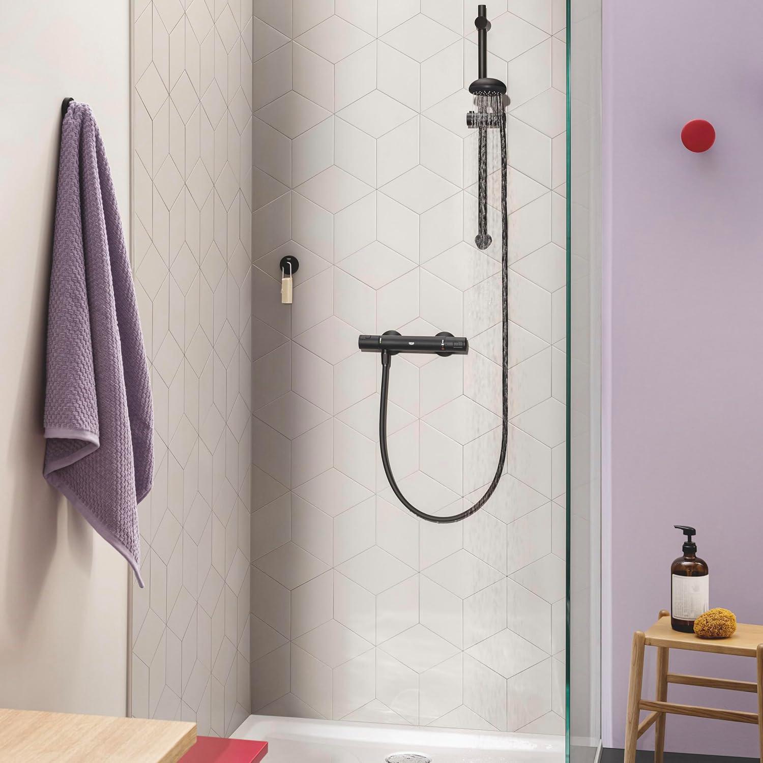 Змішувач для душу Grohe Precision Start UA303908T1 з термостатом Чорний (174046) - фото 14