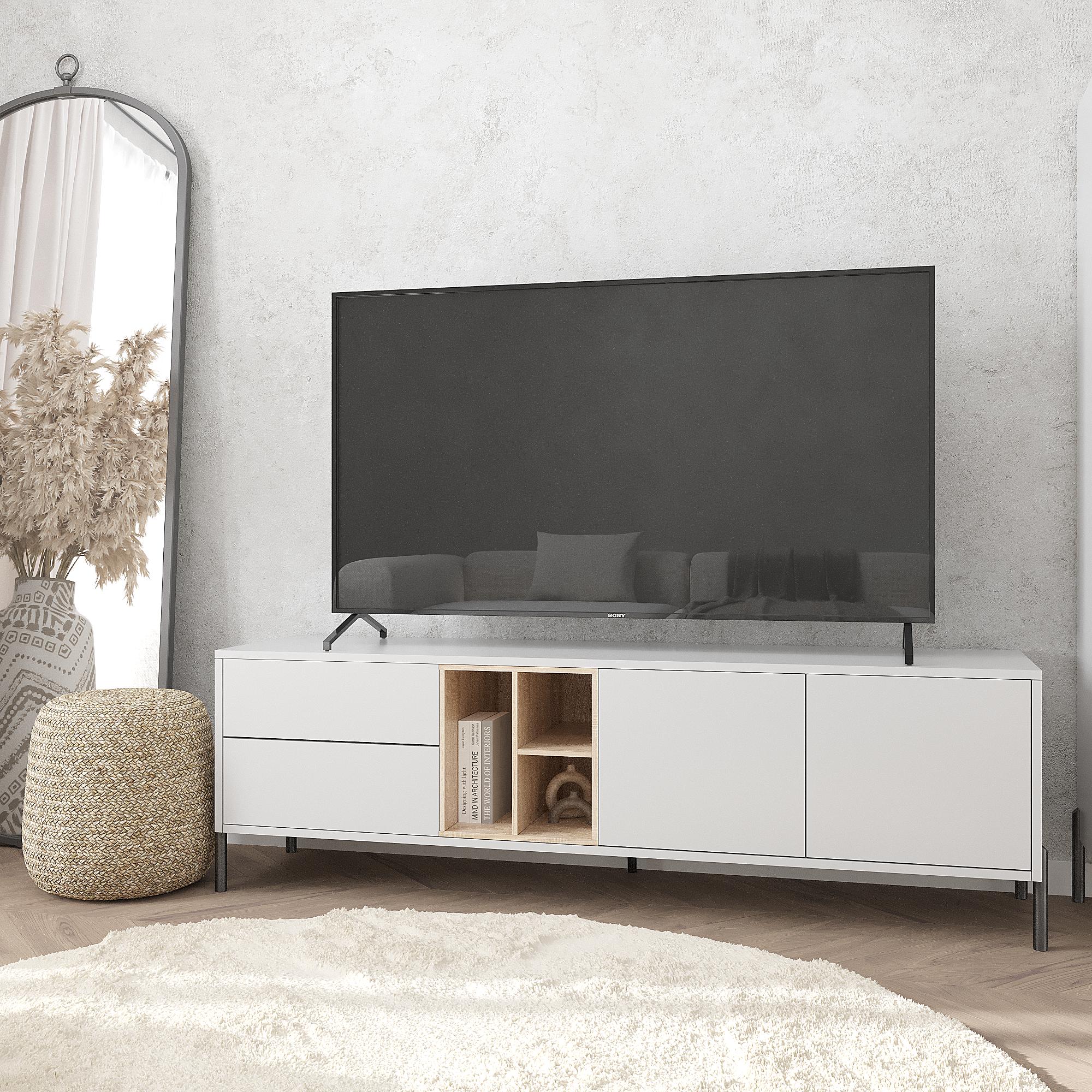 Тумба під телевізор Норді ТУ-ТВ-2 Норді 500х1600х400 мм Сірий/Дуб Сонома