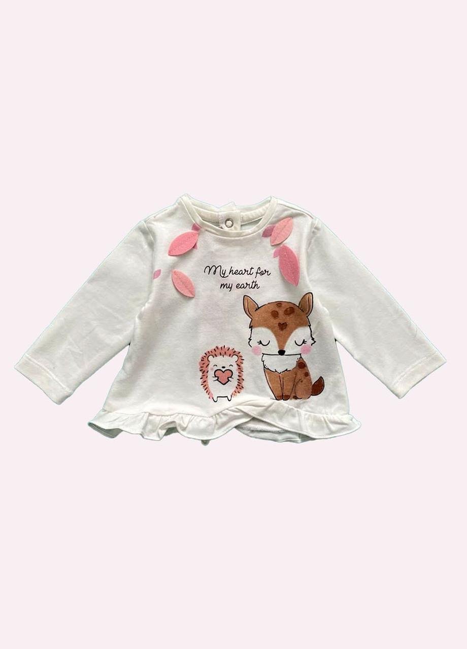 Лонгслив детский Chicco с объемными принтом 0-3 мес. 56 см Белый (2081861266)