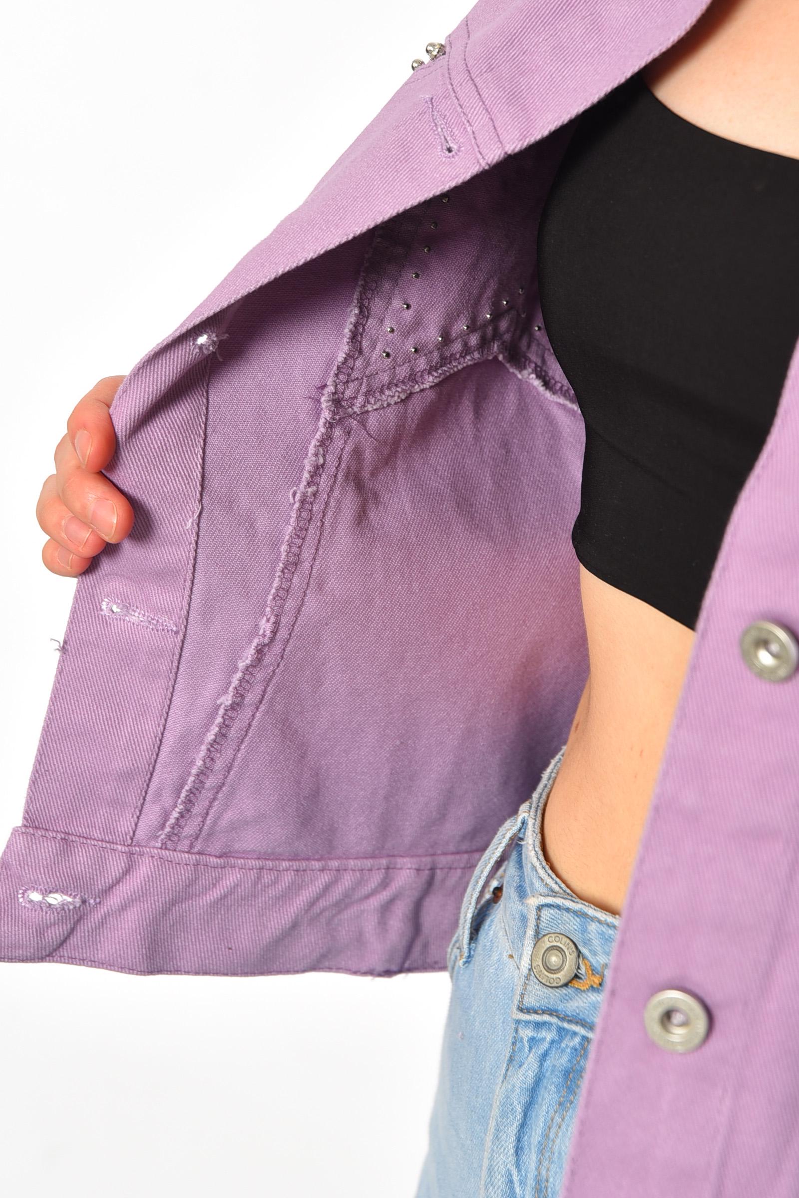Джинсовка женская M Сиреневый (187205) - фото 4
