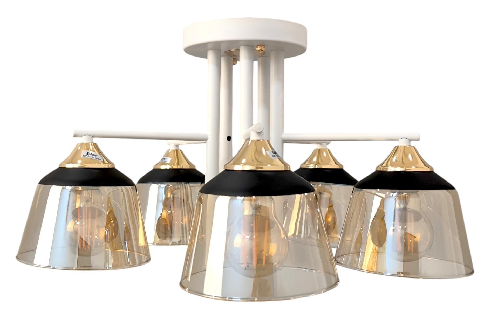 Люстра LK-725S/5 E27 WH+FG (27-129)