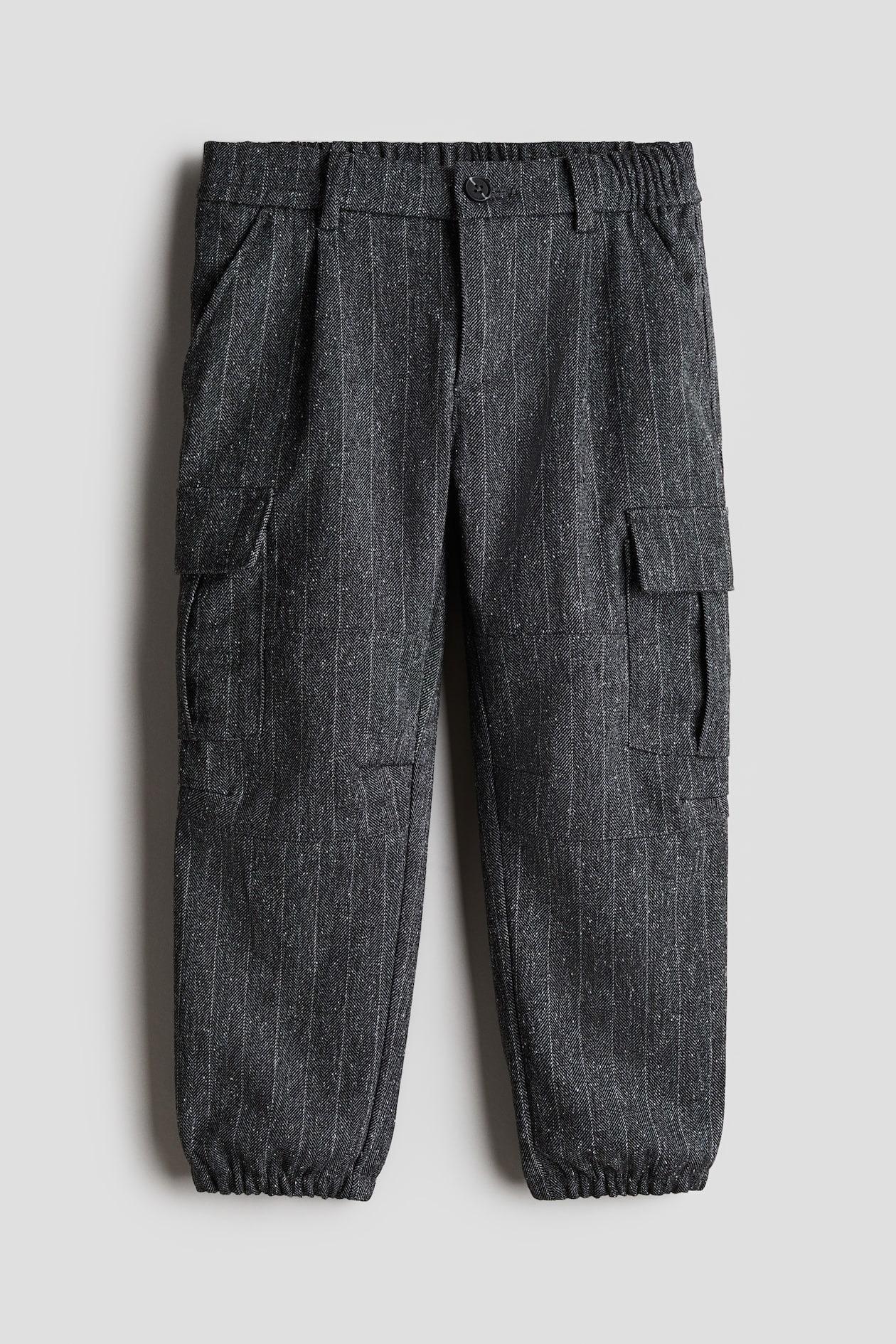 Брюки H&M Полоски 128 см Серый (1250693)