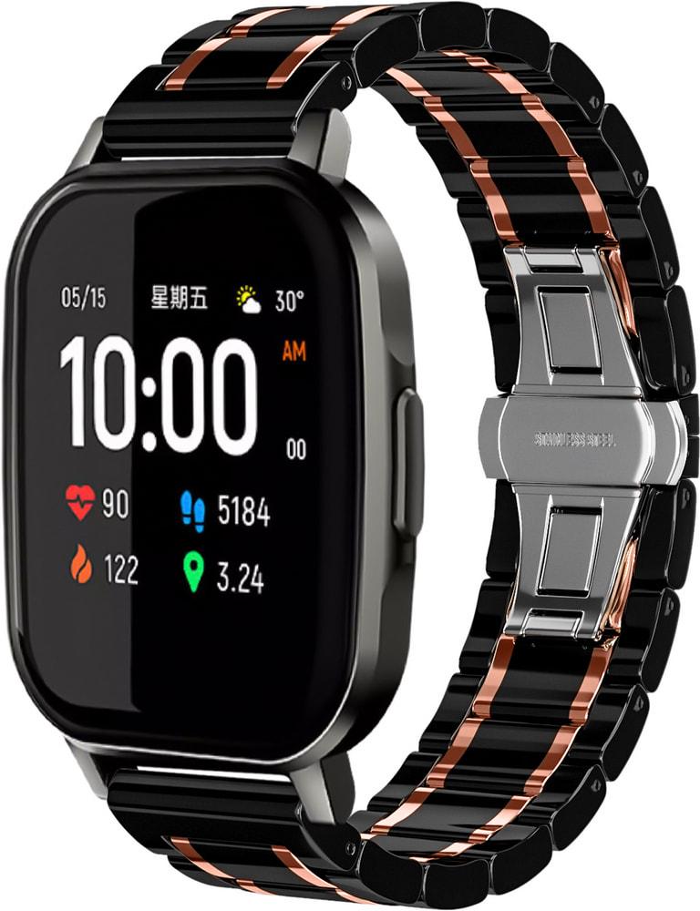 Ремешок керамический Ceramo для Haylou Smart Watch 2 LS02 Black/Pink (28742-51)