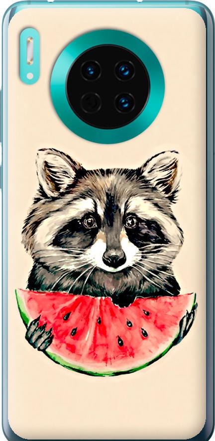 Чехол на Huawei Mate 30 Енотик с арбузом (4605u-1773-42517)