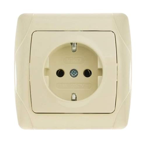 Розетка Viko Carmen с заземлением Кремовой (21008-е)