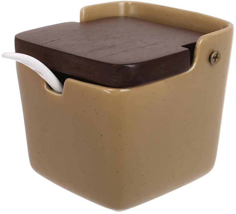 Емкость фарфоровая для хранения Natural Serving Grey сахарница/сольница 250 мл