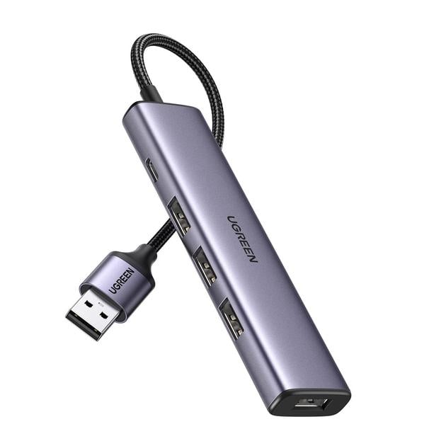 Хаб USB UGREEN CM473 USB Type-C to 4xUSB 3.0 HUB Space 4в1 Grey