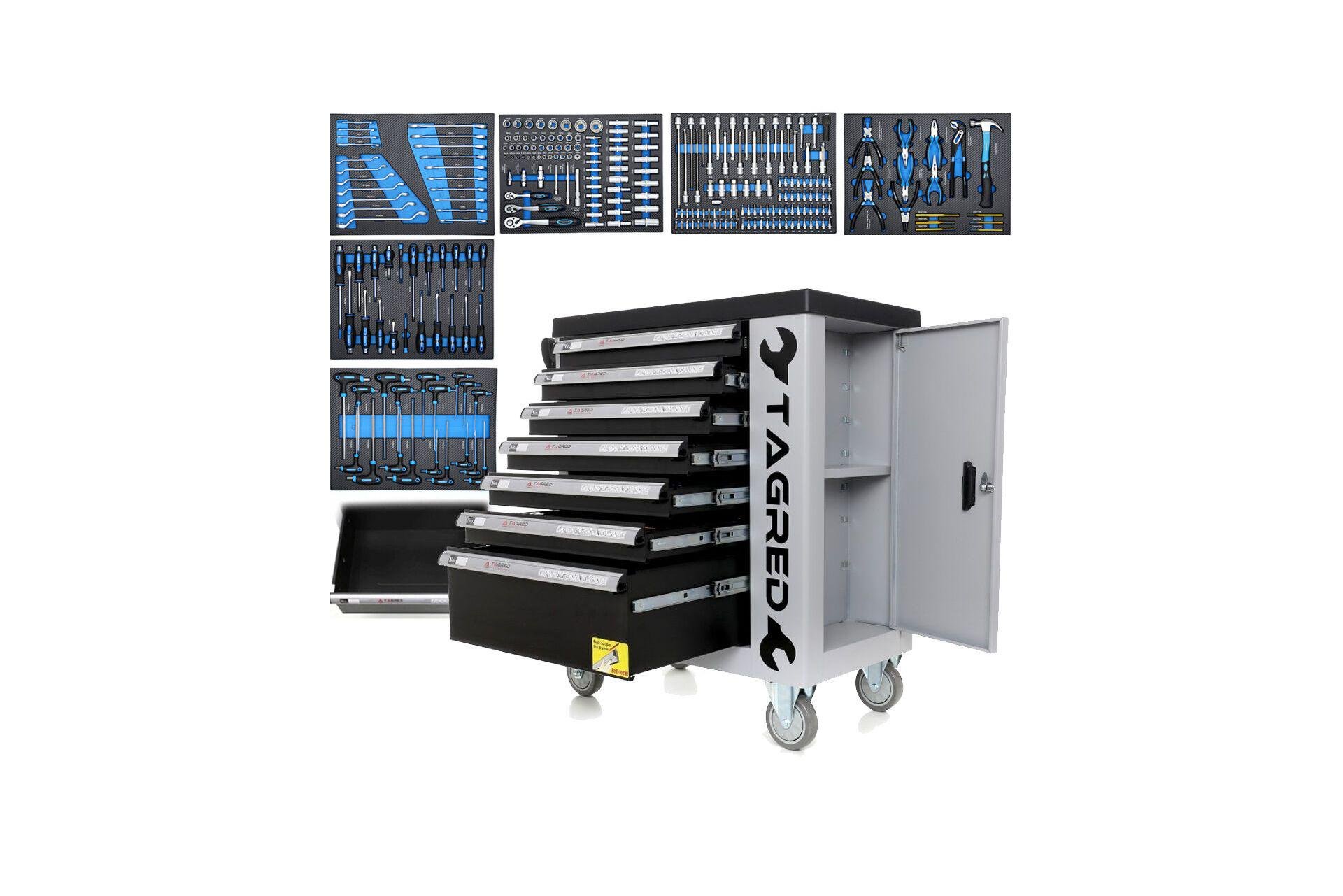 Візок з інструментами Tagred TA212 для майстерні 215 ел. (12738890)