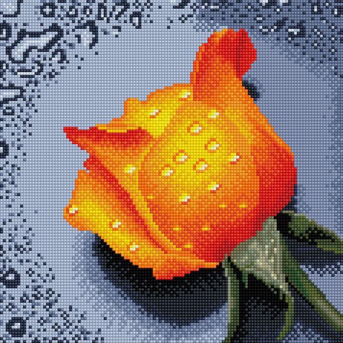 Алмазная мозаика ColorArt Роза оранжевая 30х30 см (TT605)