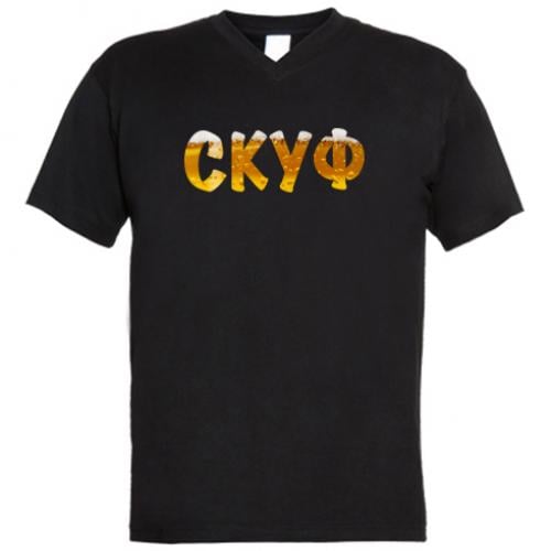 Футболка мужская с V-образным вырезом Скуф S Черный (18234977-2-206728-S)