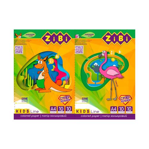 Папір кольоровий ZiBi A4 10 аркушів 4 неон 6 стандарт (ZB.1908)