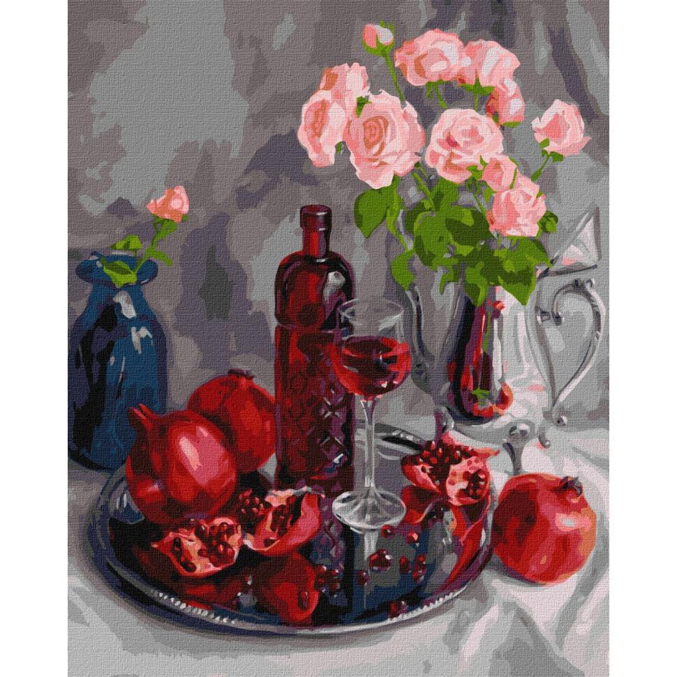 Картина по номерам Идейка Гранатовый натюрморт 40x50 см (KHO5674)
