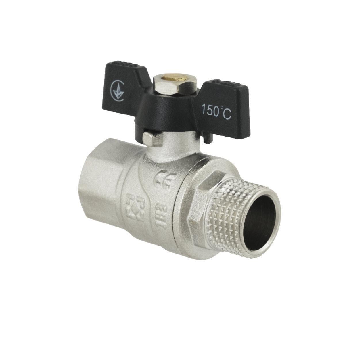 Кран шаровый Raftec PN40 НВ бабочка 1/2" Black (39499)