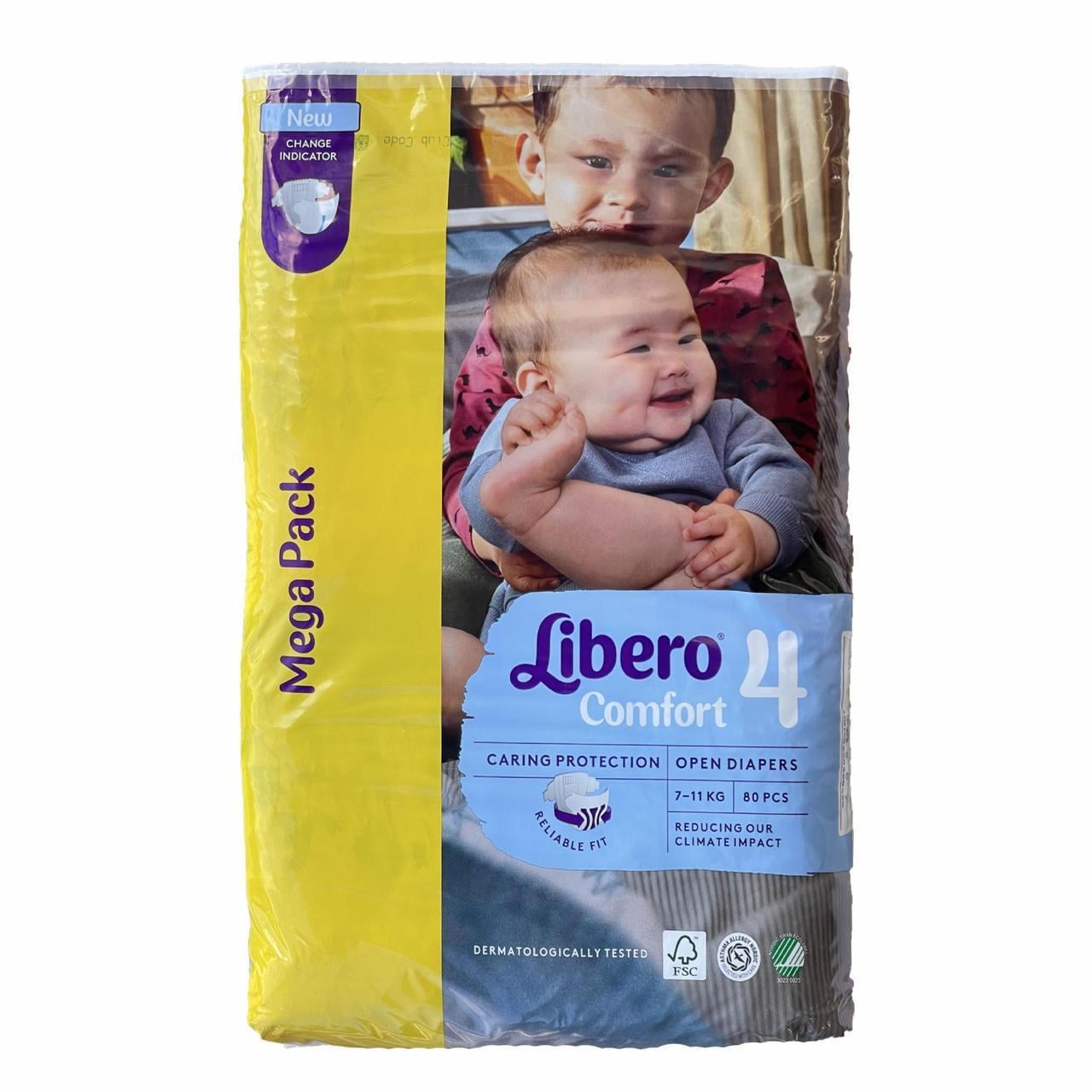 Підгузки дитячі Libero Comfort 4 7-11 кг 80 шт. (2172978324)