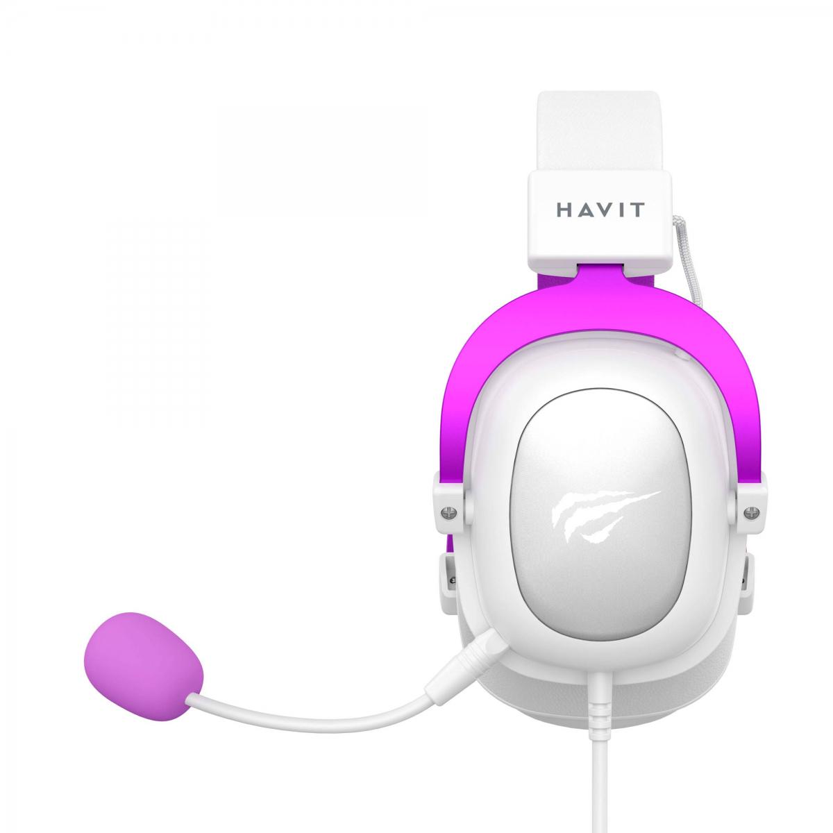 Наушники игровые с микрофоном Havit HV-H2002D White/Purple (61410) - фото 3