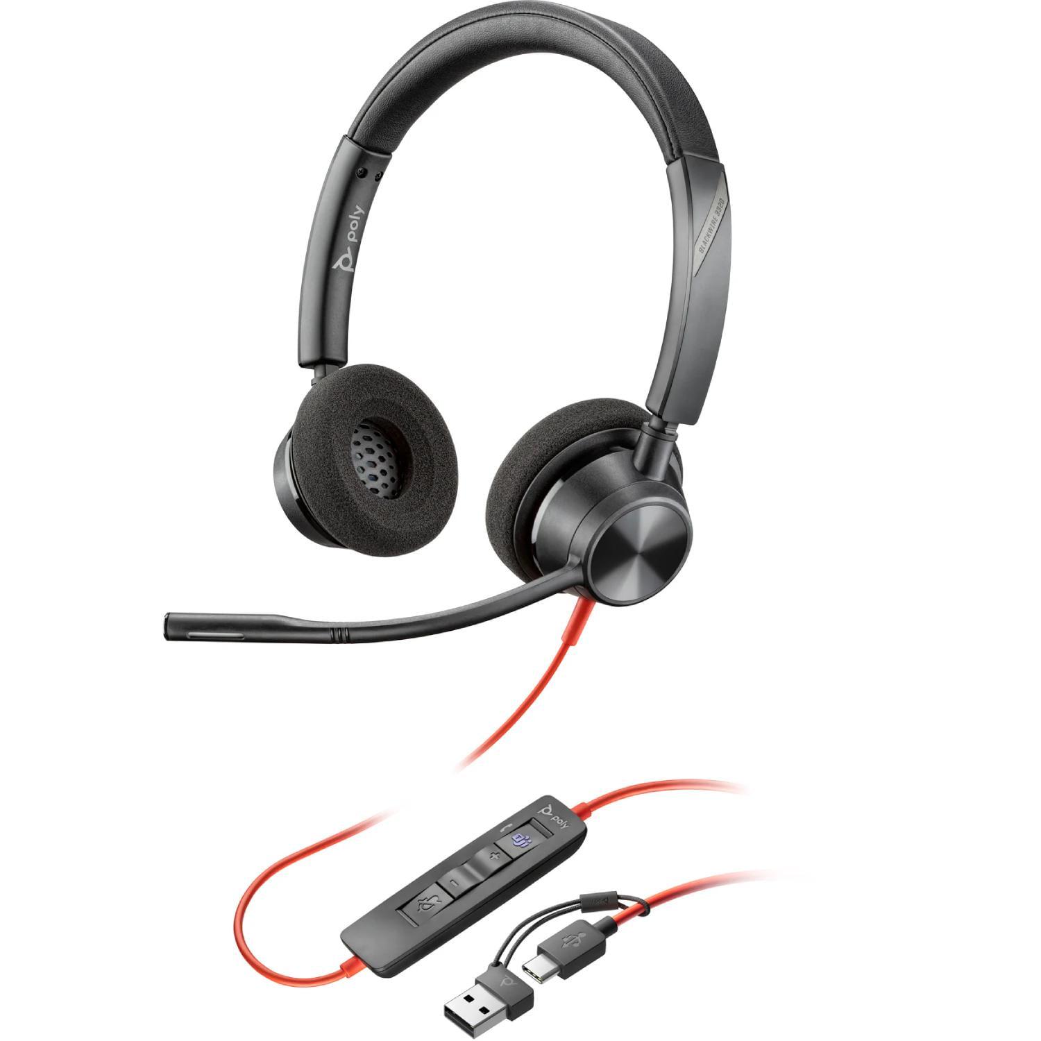 Наушники Poly BlackWire C3320 M USB-C/USB-C/A Adapter HS Stereo с микрофоном Black (8X220AA)