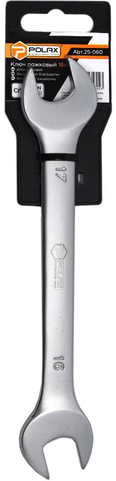 Ключ ріжковий Polax CrV DIN 3110 Satin finish 16х17 мм (25-060) Ключ ріжковий Polax CrV DIN 3110 Satin finish 16х17 мм (25-060)