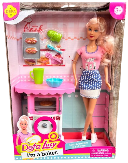 Кукла на кухне Defa Lucy с духовой печью и посудой (8421-1)