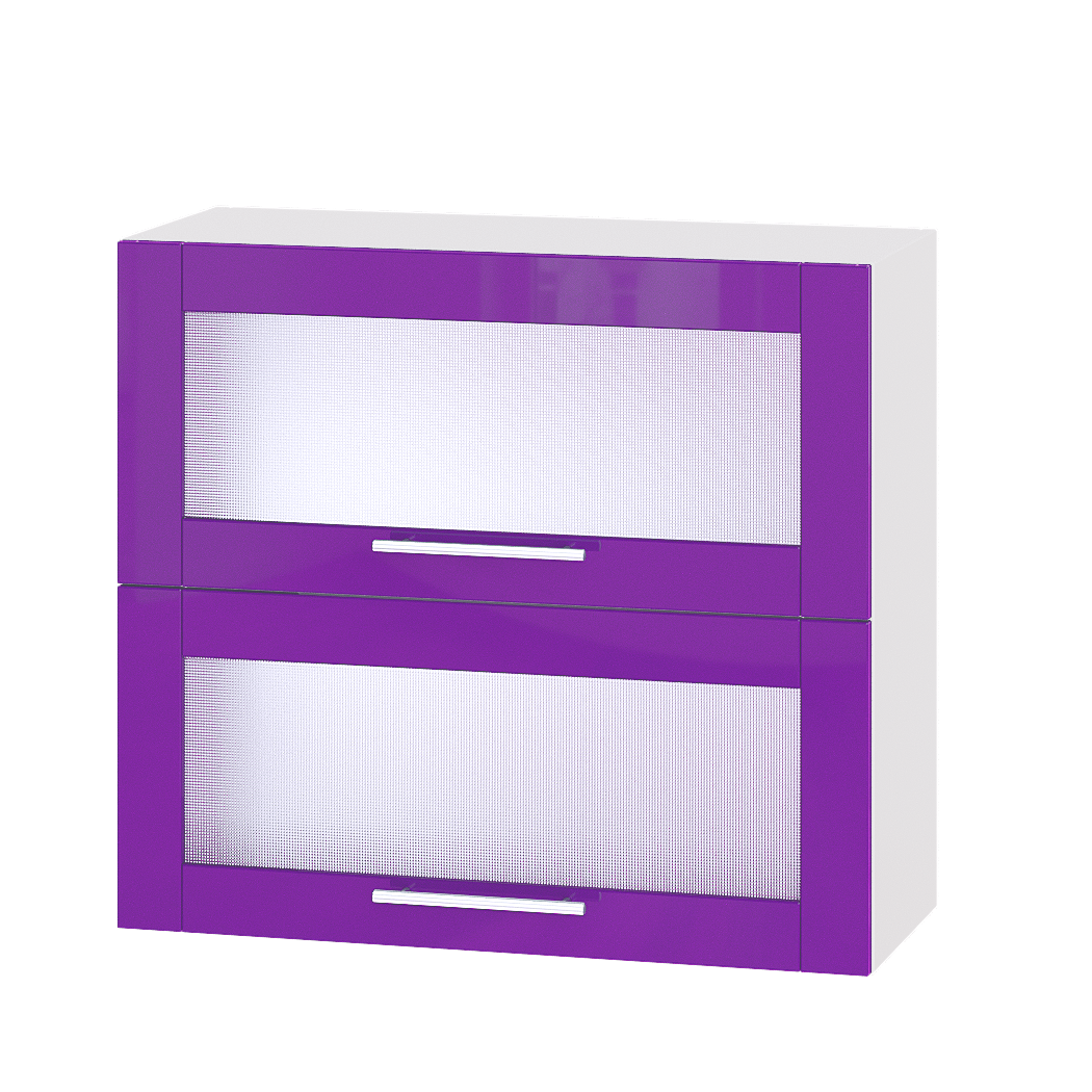 Шкаф верхний Эверест Модерн модуль Верх витрина ВВ14-800 80х30х72 см Сиреневый глянец/Белый (02664)