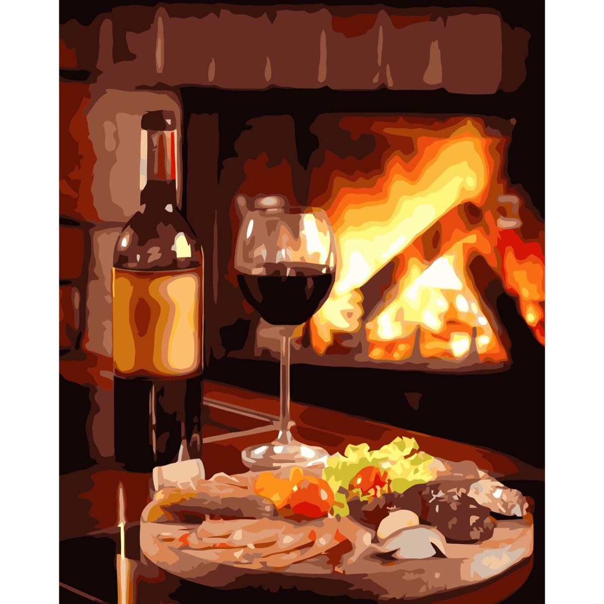 Картина по номерам Strateg Ужин у камина 40x50 см (VA-3743)