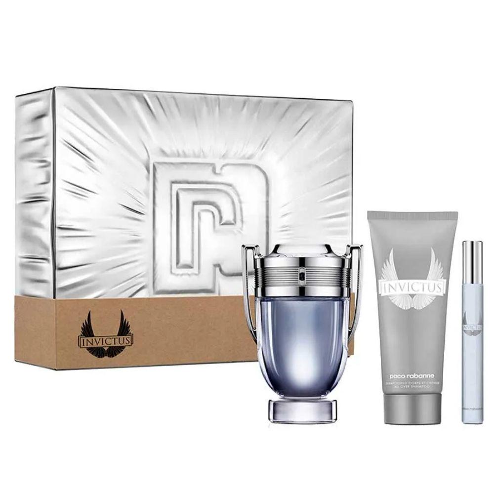 Туалетная вода для мужчин PACO RABANNE Invictus 100 мл с шампунем 100 мл и edt mini 10 мл (4698)