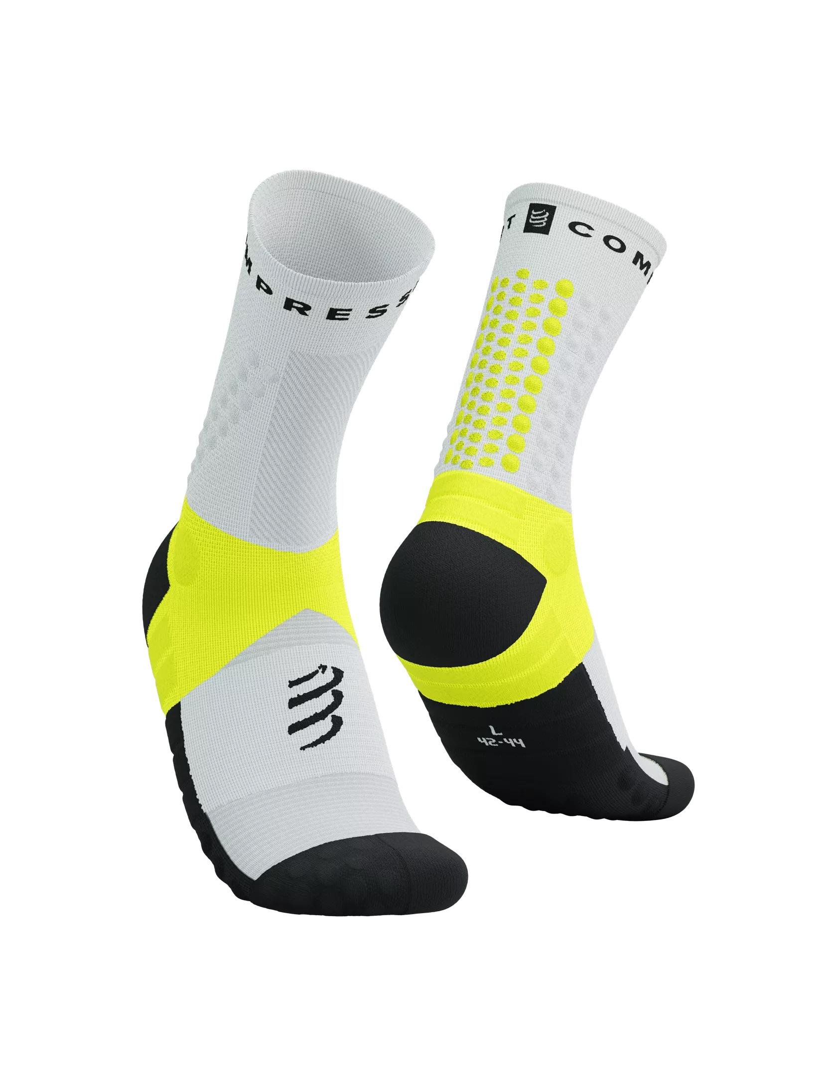 Шкарпетки Compressport Ultra Trail Socks V2.0 T3 White/Safe Yellow