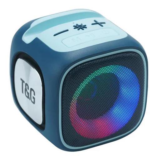 Портативная колонка T&G 359 7W с RGB подсветкой Blue