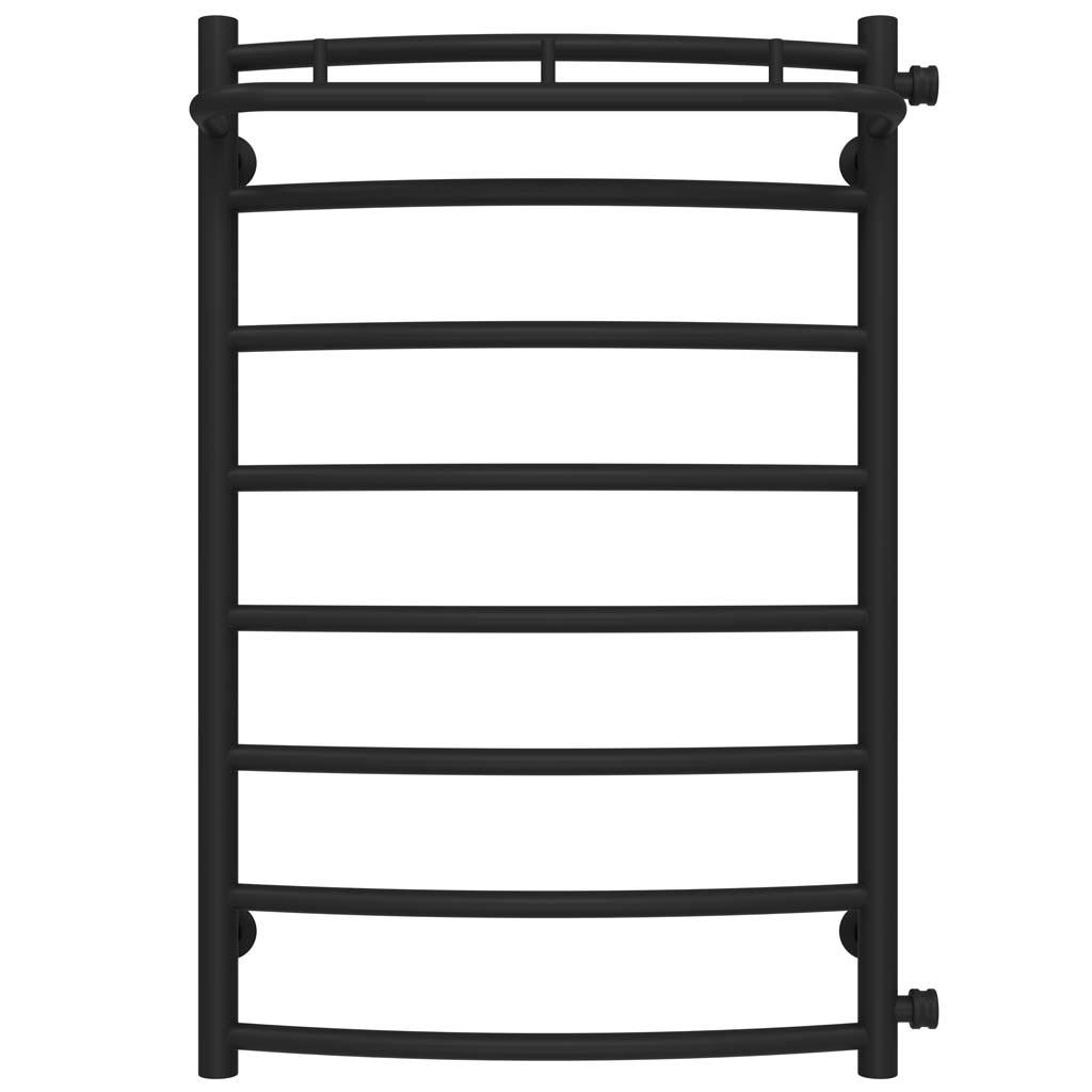 Полотенцесушитель водяной Deffi Классик N П8 боковое правое подключение нержавеющая сталь 500х800 мм Черный (C.KN.80.50.8.B.C)