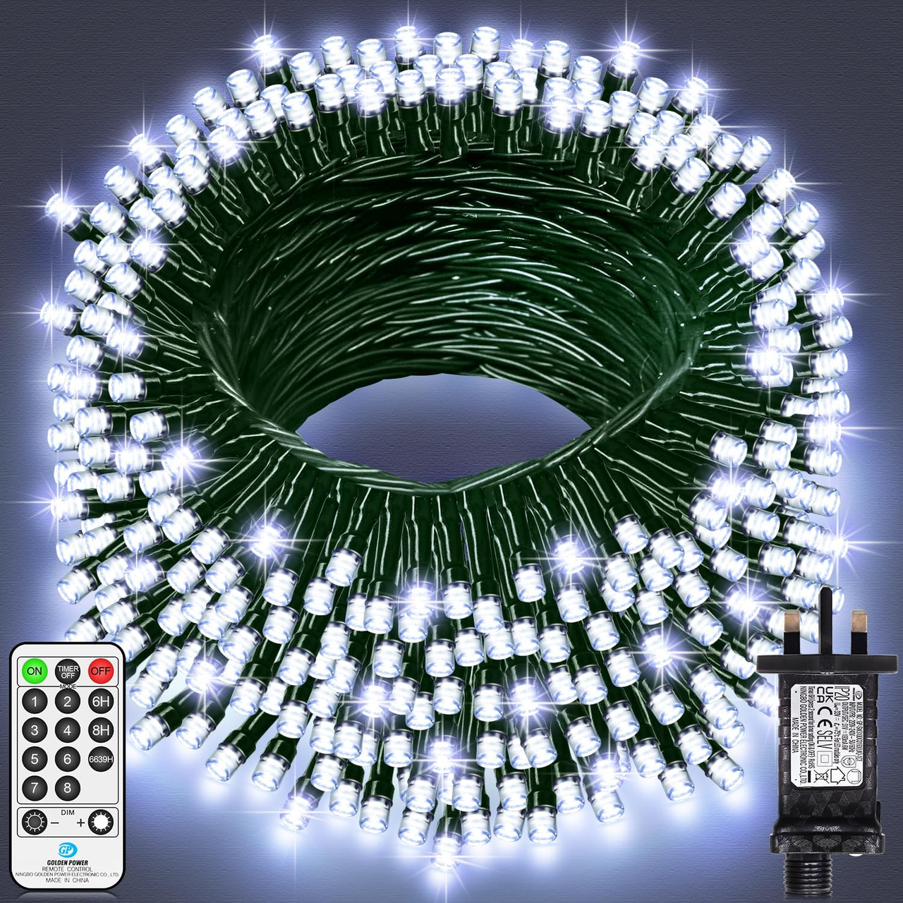 Гирлянда уличная 500 LED с дистанционным таймером 8 режимов 60 м Холодный белый (2957301107)