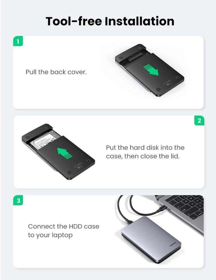 Зовнішній корпус UGREEN CM400 для SDD/HDD Aluminium (70498) - фото 7