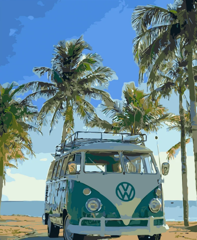 Картина по номерам Strateg Хиппи автобус 40x50 см (GS461)