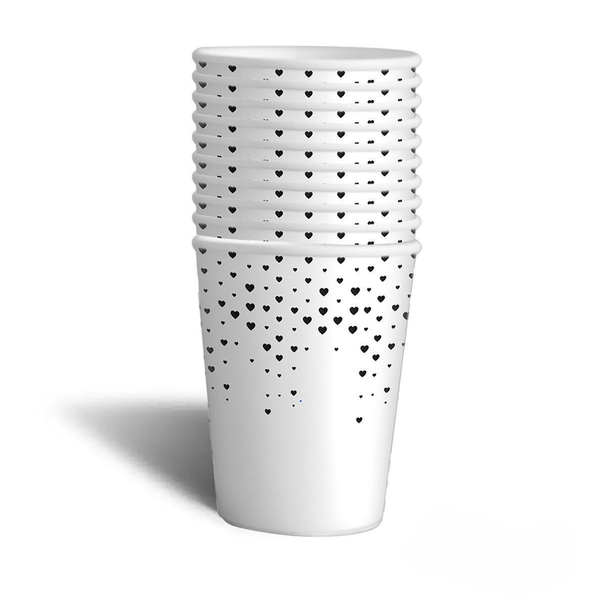 Стакан бумажный Система 98 250 мл С сердечками d76 мм 50 шт. (0112)