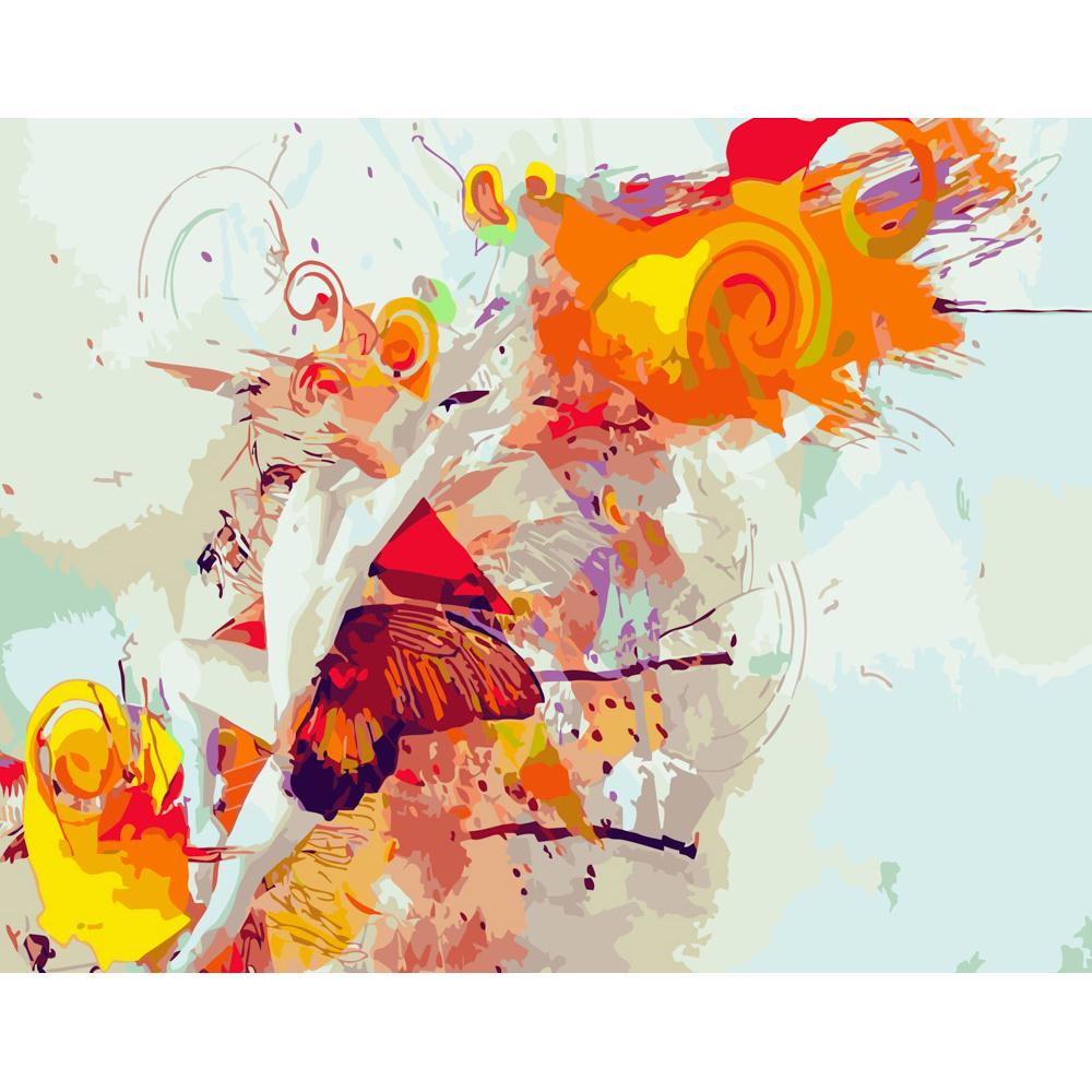 Картина по номерам Strateg Премиум Бабочка в абстракции 40х50 см (GS329)