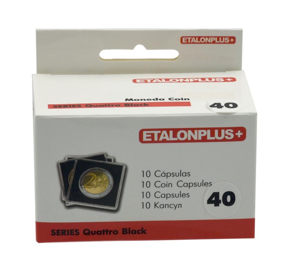 Капсулы квадратные Etalonplus для монет 40 мм 10 шт. 50x50 мм вкладыш Черный (А16709)