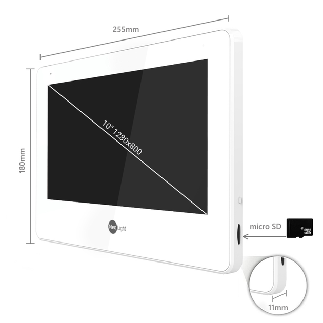 Відеодомофон гібридний 10,1" NeoLight MEZZO Hybrid з Wi-Fi White (301755) - фото 2