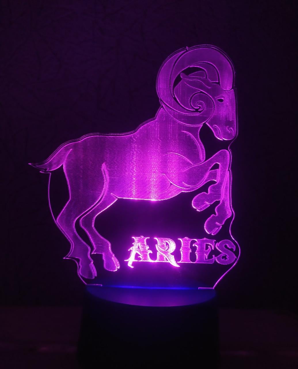 3D-ночник "Aries" несколько подсветок/с пультом (1950919125)