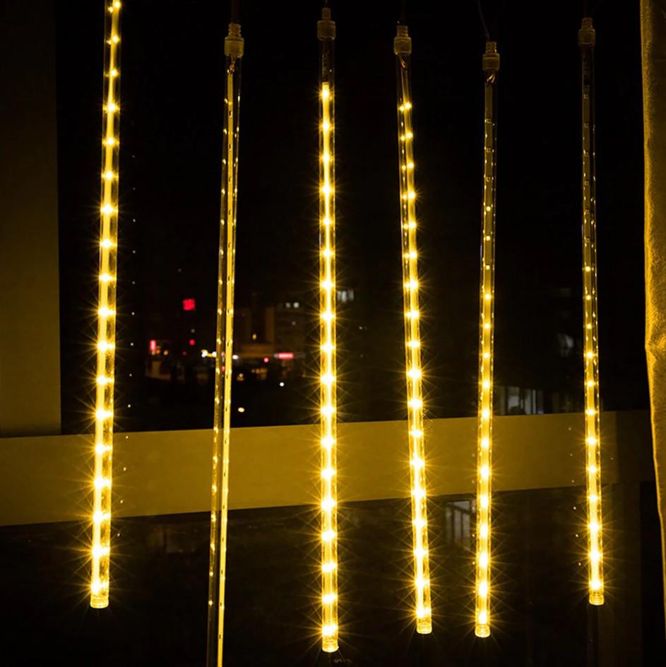 Гирлянда светодиодная Тающие сосульки 40 см 8 шт. Белый теплый (11-019112239)