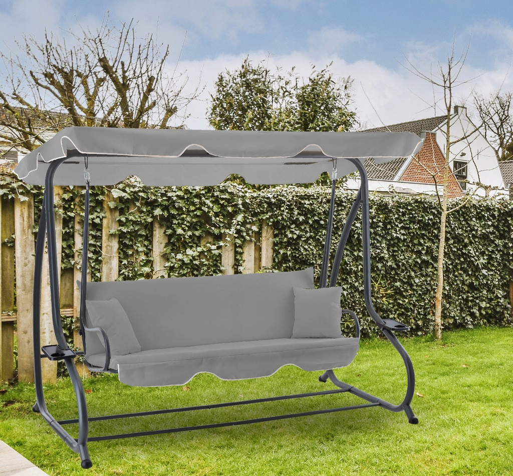 Садовая качеля Garden Line Venera 210x120x170 см Grey (66cdcb0c2aa6d51a74011802) - фото 3 Садовая качеля Garden Line Venera 210x120x170 см Grey (66cdcb0c2aa6d51a74011802) - фото 3