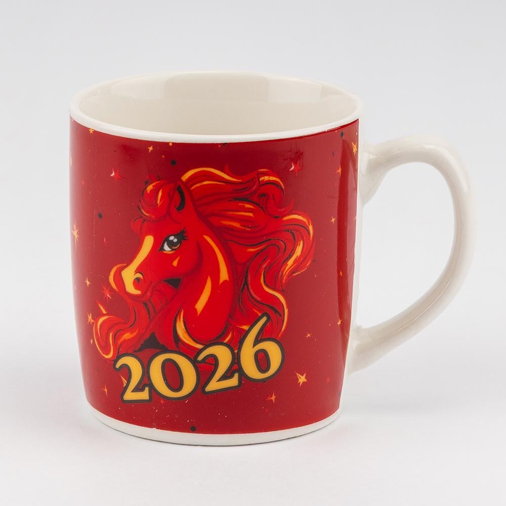 Чашка з ложечкою Символ 2026 Вогняний Кінь 200 мл (9250-004) - фото 1 Чашка з ложечкою Символ 2026 Вогняний Кінь 200 мл (9250-004) - фото 1